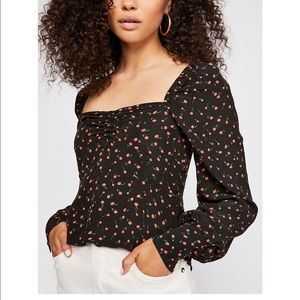 Cherry print free people top